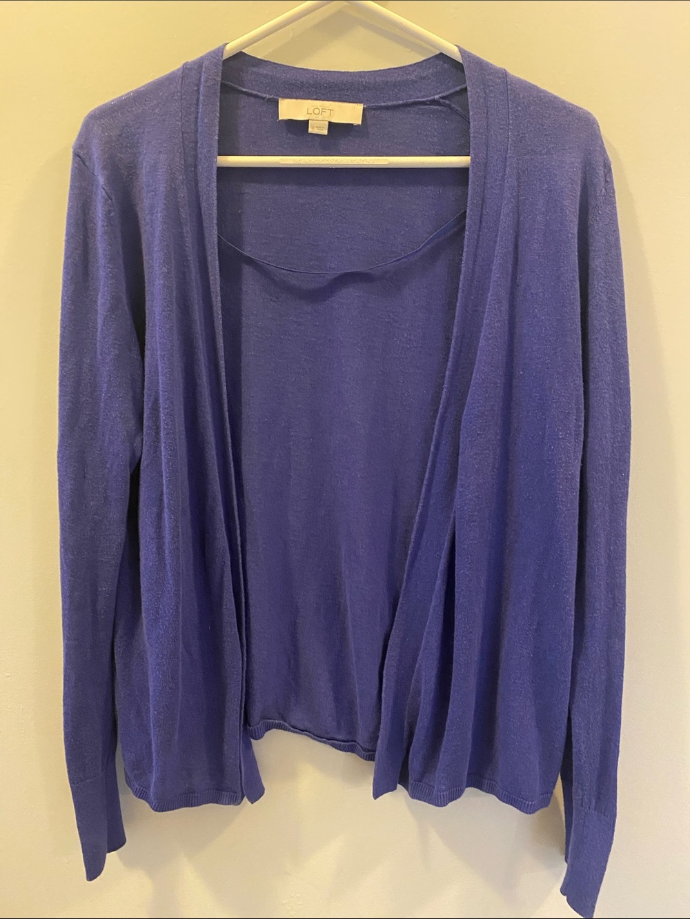 LOFT Open-Front Cardigan in Royal Purple